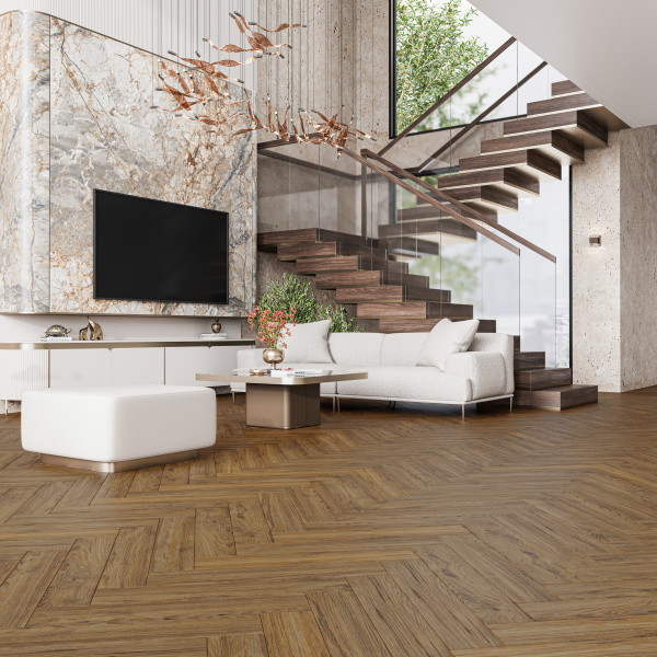 Ламинат Flooreo Waterfalls (английская ёлка) Browne